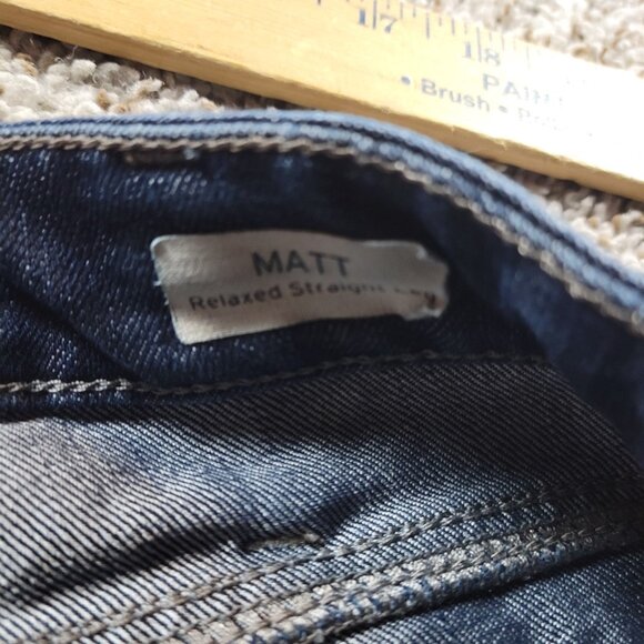 Mavi Jeans Mens 38x34 Matt Relaxed Straight Dark Wash Denim - Picture 3 of 8